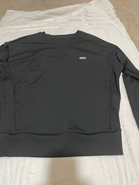 Figs Black Cornelia Crew Neck Scrub LS Top